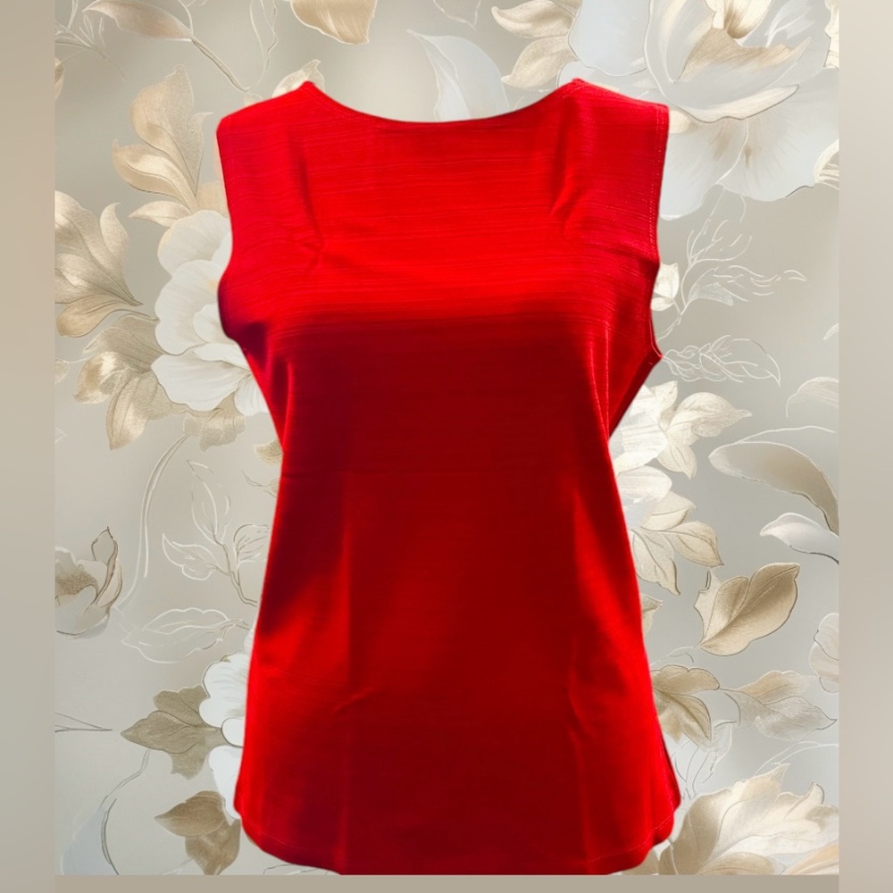 Esoterica Classic Elegant Red Sleeveless Blouse Size L